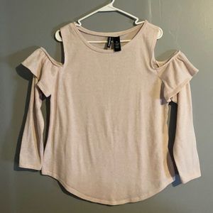 Kristin Nicole Pink Cold Shoulder Sweater